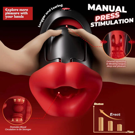 APP Control Squeezable Electric Male Masturbator Cup Deep Throat Mouth Blowjob Vibrator 360° Wrapped Pocket Puss Sex Toy for Men