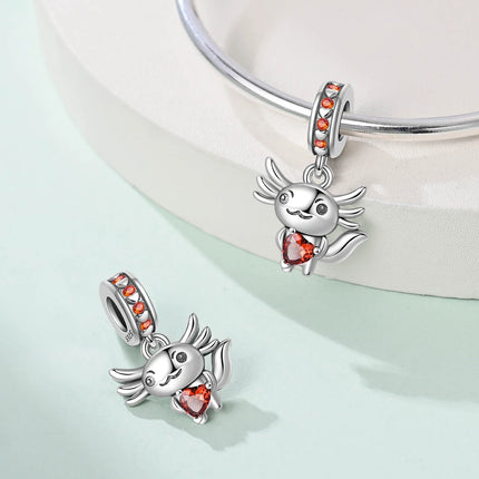 Hot Sale 925 Sterling Silver Sparkling Curled Dragon Charm Fits Bracelet Beautiful Jewelry Accessories Gifts