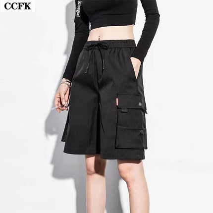 Techwear Women's Military Cargo Shorts Summer Multi Pocket Shorts Joggers Harajuku Casual Fitness Work Pants Grunge 2023 Beach