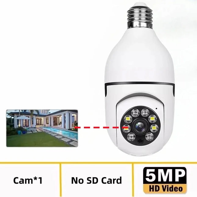 WiFi IP Camera E27 Bulb Cam 8MP Wireless Baby Monitor AI Tracking Security Video Surveillance Pet Cameras 5MP SmartLife Indoor