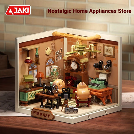 City street scene DIY architectural model home shop model assembly building blocks toys children's educational toy gift