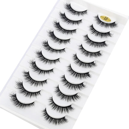 10 Pairs Mink Fake Eyelashes Faux 3D Natural Long False Eyelashes 3d Mink Lashes Soft Fluffy Lashes Extension Makeup Kit Cilios