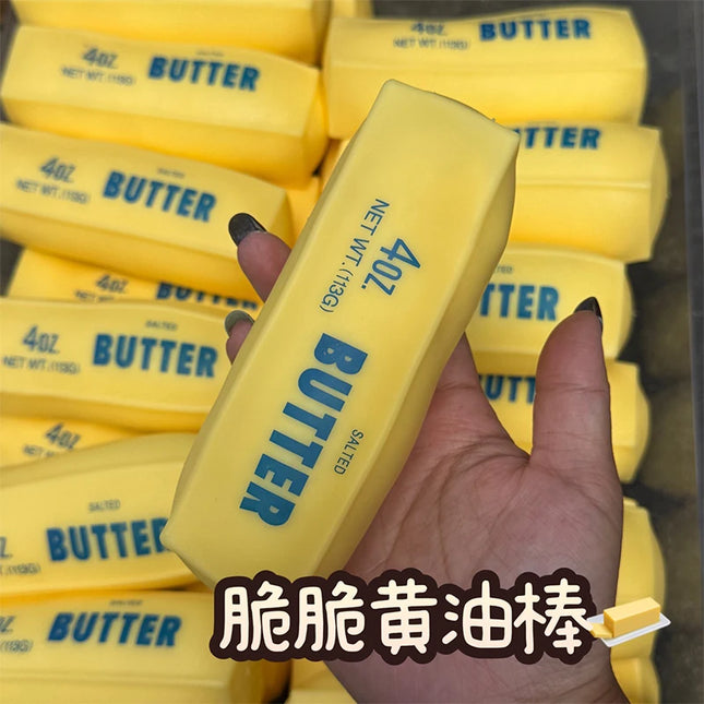 Butter Stick Squishy Stress Ball Fidget Toy Crunchy Squeeze Toy Round Blocks Filled ASMR Anti-Stress Release Hand Relaxing Gift Toy