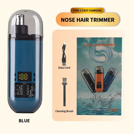 USB Rechargeable Electric Nose Ear Trimmer - 150mAh Li-Polymer Battery,Fast Charge,Compact & Portable Clipper for Men's Grooming