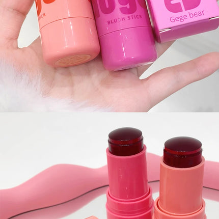 Lip and cheek blush stick color change brightening natural saturation student girl