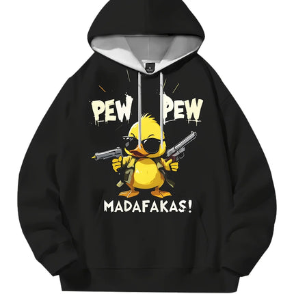 The new men's hoodie for the autumn of 2025 features a street casual and fashionable 3D duck print that is cool and soft