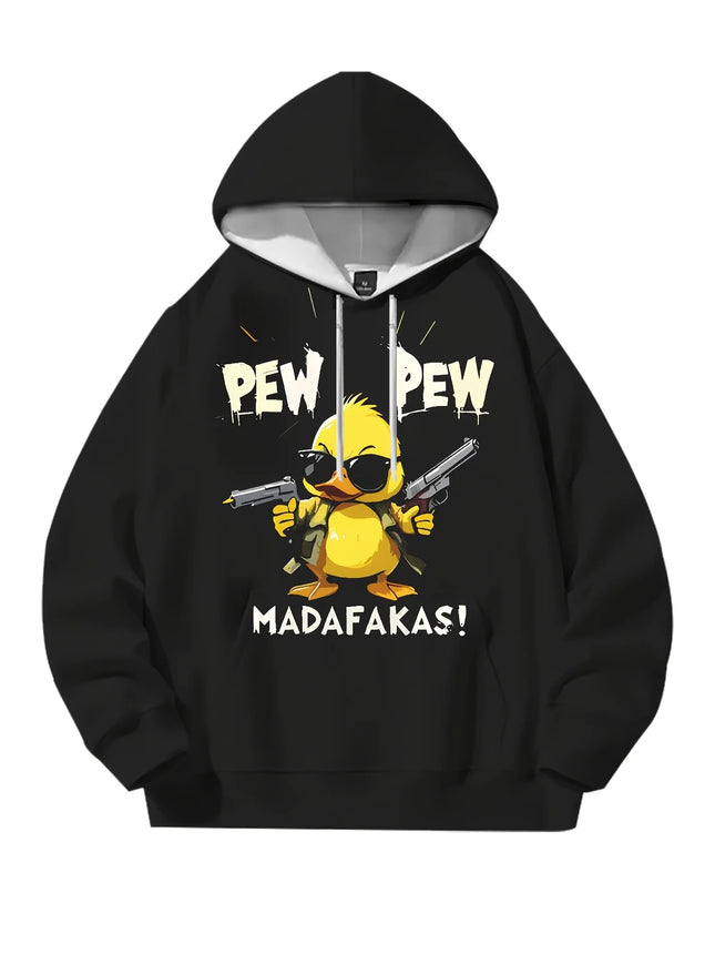 The new men's hoodie for the autumn of 2025 features a street casual and fashionable 3D duck print that is cool and soft