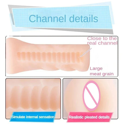Male Masturbator Realistic Vagina Anal Blowjob Portable Masturbation Cup Soft Real Skin Pocket Pussy 18+ Erotic Sex Toys for Men