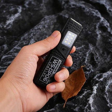 1/2Pcs Mini Portable Rechargeable LED Torch Light Waterproof Work Pocket Flashlight with Magnetic Grip Compact LED Flashlight