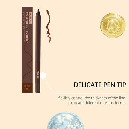 Eyeliner Pencil Waterproof Long Lasting Smooth Matte Eye Liner Fast Drying Smudge Resistant Black Eye Makeup Eyeliner Stamp Pen