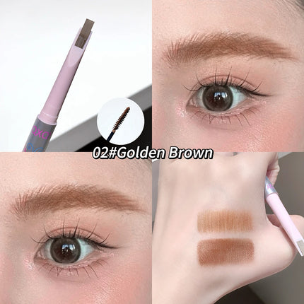 QXQY Dual-Head Eyebrow Pencil And Dye 2-in-1 Natural Color Waterproof Sweat-Resistant Long-Lasting Non-Smudging Eyebrow Makeup