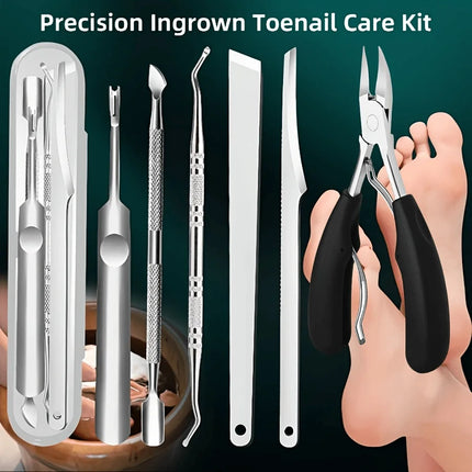 6pcs Stainless Steel Grooming Set - a Professional Kit for Foot Care And Trimming, Suitable for Feet, Hands, And Nails