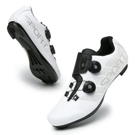 Cycling Shoes Road Bike Men White Breathable SPD Self-Locking Cleat Racing Road Bike Shoes Women Flat MTB Bicycle Sneakers