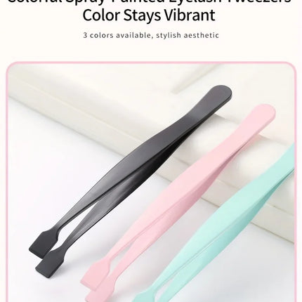High-Precision Eyelash Tweezers for Under Eye and Chin, Flat-Mouth and Slender Design, Ergonomic Grafting Tool