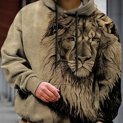 Men's Unisex Hoodie Fashion Pullover Hoodie Sweatshirt Hooded Animal Wolf Lion Dragon Tiger Print Daily 3D Print Casual Hoodies