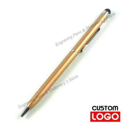 100 Pcs 13-color Metal 2-in-1 Stylus Universal Ballpoint Pen Custom Logo Text Engraving Office School Advertising Pen Wholesale