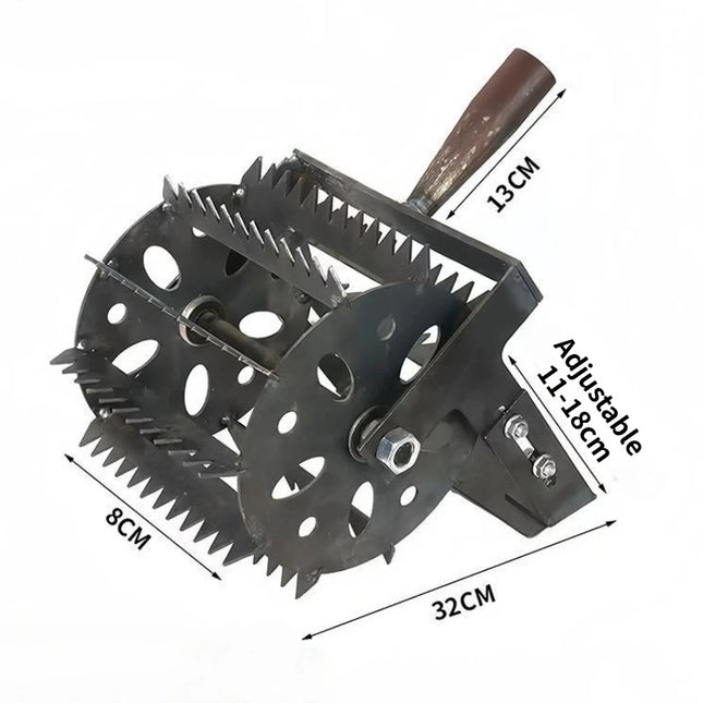 Thickened Wheel Weeding Tool Hand Pushed Hoe Wheel Weeders Widened Sawtooth Loosening Tools Portable Agriculture Garden Tools