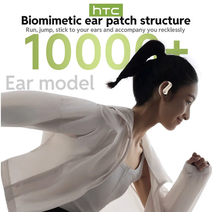 【HTC NE52】 Bluetooth Earphones AI OWS Sport Wireless Headphone with Mic Powerful Bass Earbuds AI Translation Earbuds Long Life