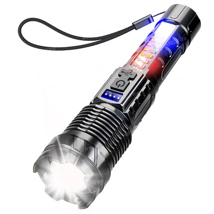 Portable Rechargeable LED COB Flashlight with Clip Super Bright Telescopic zoom Handheld Work Flashlight For Outdoor Camping