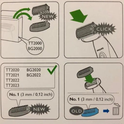 LISI BG2000 Replacement Head Fit for Philips Norelco Bodygroom Series 7000 BG7030 BG7040 BG5025 BG2030 BG2040 Beard Trimmer
