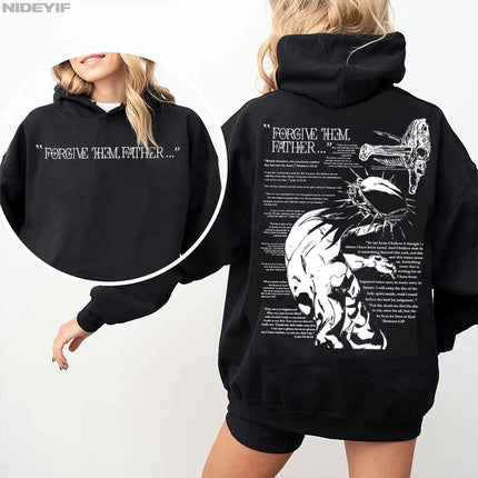 Christian Jesus Merch Forgive Them Father Bible Verse Hoodie Men Women Pullover Hiphop Streetwear Casual Sweatshirt Tops CJ2