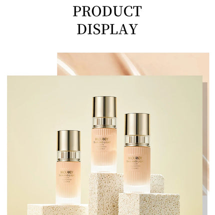 MACKANDY Serum Liquid Foundation Long-lasting Makeup, Full Coverage with Matte Finish, Radiant Formula for All Skin Types Vegan