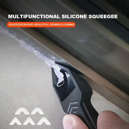 Multi-Functional Silicone Scraper Blade Set - Glue Remover Filler Corner Grout Crack Mud Tool for Home Use