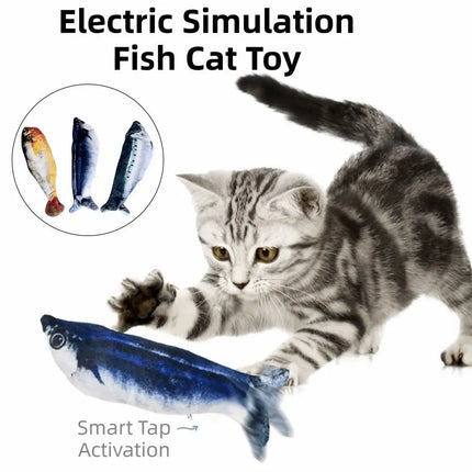 1/3Pcs Wagging Tail Electric Simulation Fish Cat Motion Sensor Tap-Activated Interactive Cat 3 Flapping Mode
