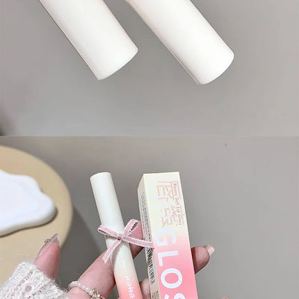 Kakashow Mirror Watery Lip Gloss Iron Brush Head Jelly Lipgloss Moisturizing Lip Tint Lipstick Nature Nude Lips Makeup Cosmetics