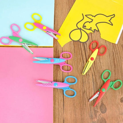 6Pcs/Set Decorative Wavy Scissors - PP Plastic Craft Scissors for Paper Cutting, DIY Projects, Art Supplies & Creative Gifts