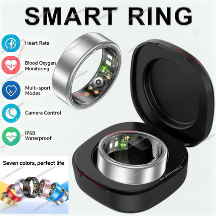 R10 Smart Ring with Charging Case for Men Women, Health and Sleep Monitor, 5ATM Waterproof, Multi-sport Modes Smartring 2026 New