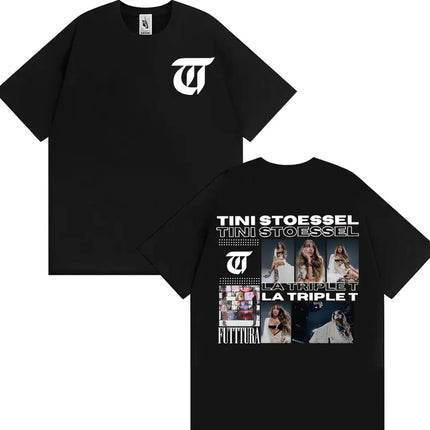 Singer TINI STOESSEL Futtura Album 2025 Tour T-shirt Men Women Fashion Aesthetic Retro Tee Shirt Cotton Casual Oversized T Shirt