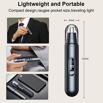 Nose Hair Trimmer for Men USB Rechargeable for Nose Eyebrow Ear Hair Remover Portable Mini Painless Electric Nose Hair Clipper