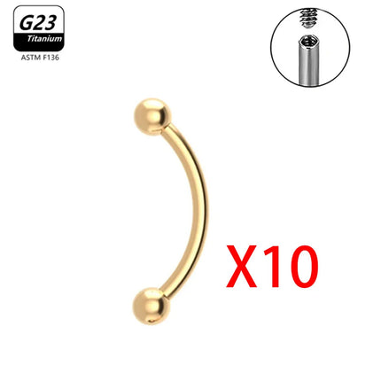 1/5/50pcs G23 Titanium ASTM-F136 Piercings Eyebrow  zircon Earring Internal thread Eyebrow Body Jewelry Wholesale