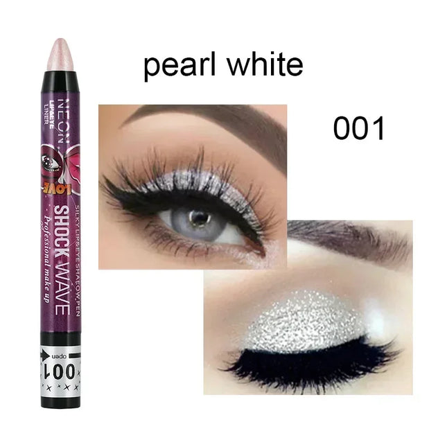 36 Color Eye Shadow Pen Waterproof 2 In 1 Not Smudge Eye Shadow Stick Lip Makeup Pen Glitter Shimmer Long-lasting Eye Shadow Pen