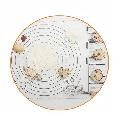 Non-slip, non-stick, food-grade rolling mat  Easy to clean and reusable  Baking and kneading mat