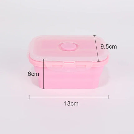 Collapsible Food Storage Containers Foldable Silicone Lunch Containers with Lids, Rectangle Collapsible Bowls Round Food Bowls