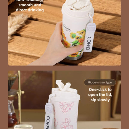 Stainless Steel Tumbler Vacuum Flasks Insulated Coffee Cups Leakproof Lid Travel Mug for Tea Thermos Cup Thermal Water Bottle