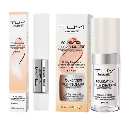 Color Changing Foundation Stick with Spf 15, All Day Flawless, Natural-Looking Complexion, Long-Lasting Wear