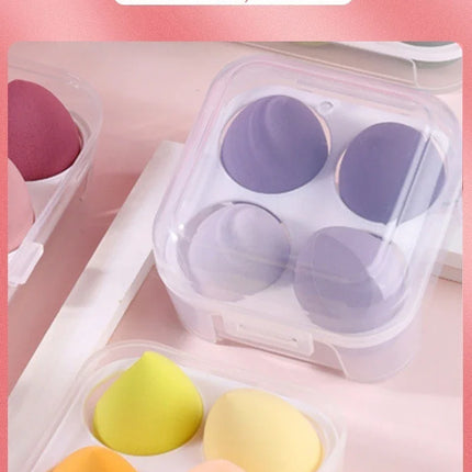 4PCS Ombre Makeup Sponge Set - Latex-Free for Foundation/Concealer, Gradient Color Mixing Egg Sponges Travel Size