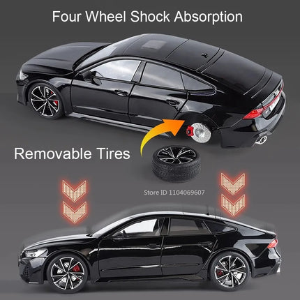1:18 Scale RS7 Rolls-royce Phantom Car Toy Models Alloy Diecast Shock Absorption Doors Opened Sound Light for Adults Kids Gifts