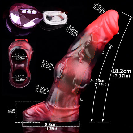 FAAK Remote Control Vibrating Silicone Cock Sleeve 2 Sizes Penis Extender Fantasy Hollow Horse dildo Vibrator Adult Sex Toys