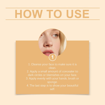 Full Coverage Concealer Waterproof Natural Finish Hydrating Crease Proof Liquid Concealer Makeup for Under Eye Acne Spot