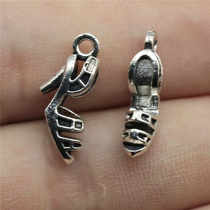 20pcs Antique Silver Color Women'S Daily Necessities Charms Evening Dress Bags High Heel Perfume Lipstick Charms