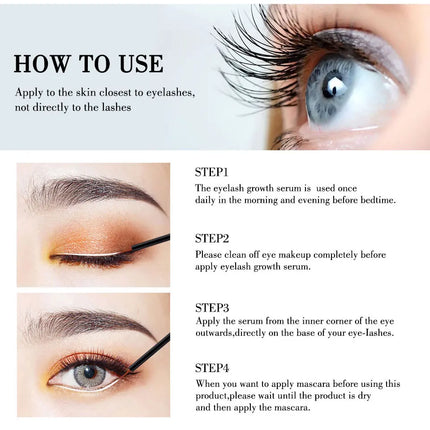 Eyelash Growth Serum Eyelash Enhancer Longer Fuller Thicker Lashes Serum Liquid Eyelashes Lifting Makeup Cosmetic