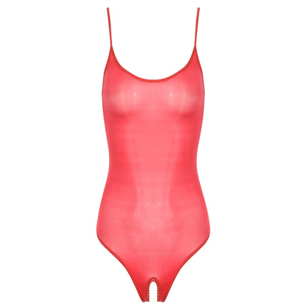 Womens Sexy Bodycon Bodysuit Exotic Teddies Adjustable Strap See Through Lingerie Tights Stretchy High Cut One Piece Swimsuit
