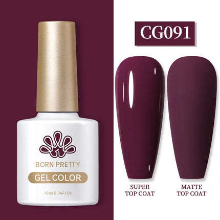 BORN PRETTY 10ml Gel Nail Polish Gel 130 Colors Semi Permanent Solid Nail Gel Varnish Soak Off UV Gel for Base Top Coat