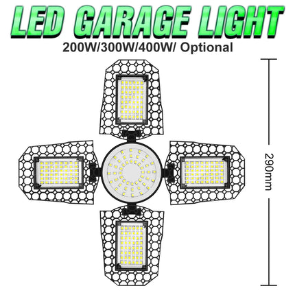 200W LED Garage Light Bulb E27/E26 Lamp 100W 150W Deformable Folding For Home Warehouse Workshop Basement AC85V-265V 3000K/6000K