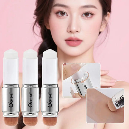 O'CHEAL Temperature Changing Foundation Stick Facial Coverage Blemishes Pores Double-Headed Face Matte Makeup Foundation Cream