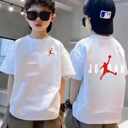 Summer brand pattern printed breathable cool cotton children's casual fashion short sleeved T-shirt